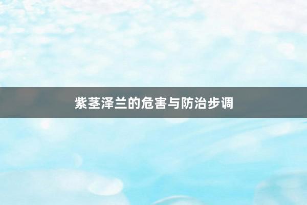 紫茎泽兰的危害与防治步调