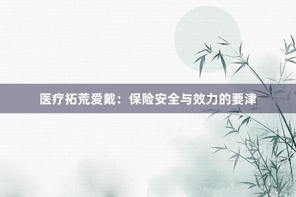 医疗拓荒爱戴：保险安全与效力的要津